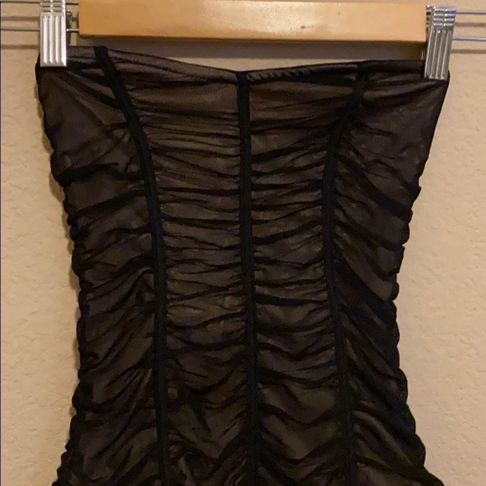 Black strapless bodysuit